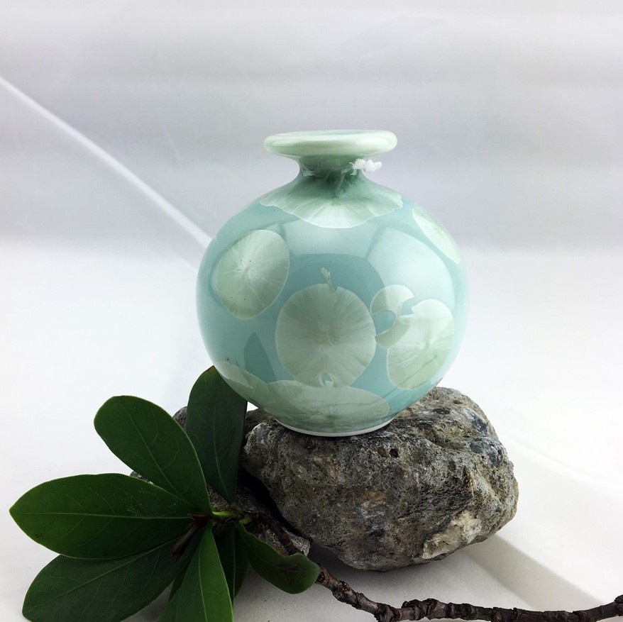 喜瑞瓷-結晶釉小花瓶 綠