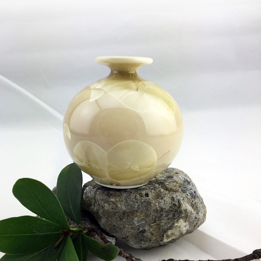 喜瑞瓷-結晶釉小花瓶 黃