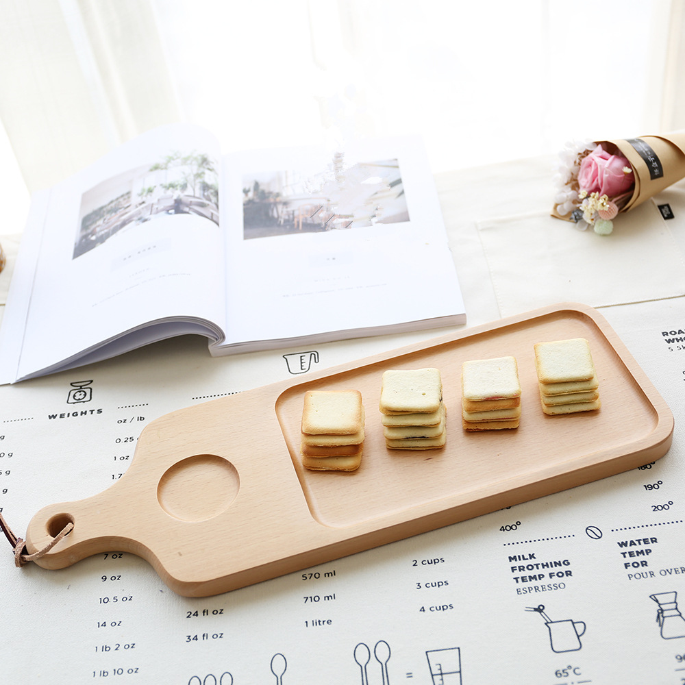 木砧板水果板2用造型面包板點心盤蛋糕盤木托盤烘焙用具
